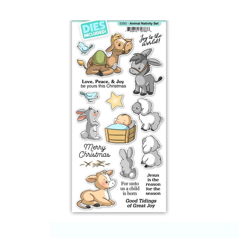 

Autumn Winter Animal Nativity Clear Stamp Scrapbooking Stencil For Decor Stamp DIY Greeting Card Album Handmade 2021 Party Decor