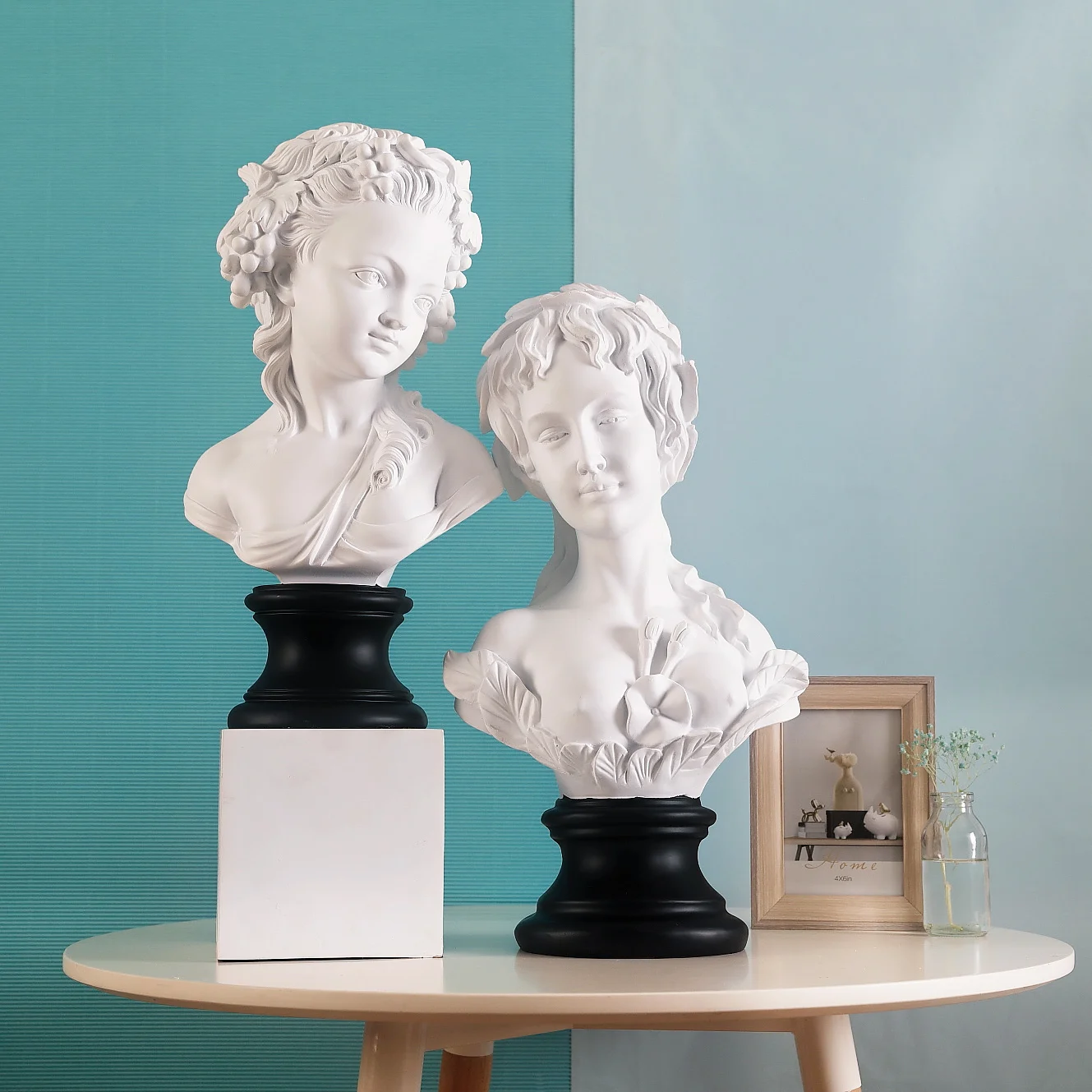 

NORDIC GIRL PLASTER PORTRAIT SCULPTURE RESIN ORNAMENTS HOME LIVINGROOM TABLE FURNISHING CRAFTS HOTEL OFFICE FIGURINES DECORATION