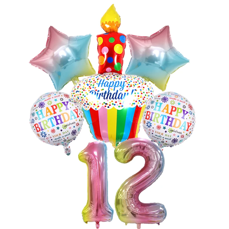 32 дюймовые шары с градиентным номером 127 см набор шаров для торта в форме свечи