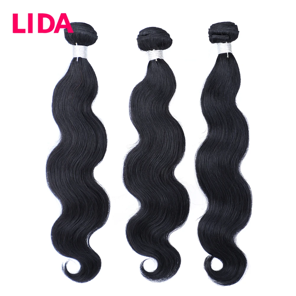 

Lida Body Wave Human Hair Three Bundles Double Weft Chinese Hair Weaving Remy Hair Extensions 100g Per Bundle
