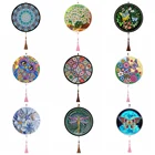 Алмазная картина с мандалой 5D сделай сам, настенная подвеска с кисточками, специальная форма, полная дрель, украшение для дома, художественное творчество, подарки