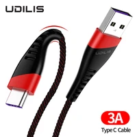 udilis 3a usb c cable usb type c fast charging data cable for samsung galaxy s10 s9 s8 xiaomi huawei mobile phone charger cable