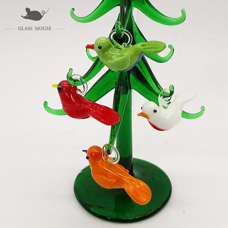 Небольшая Рождественская елка из муранского стекла ручной работы на заказ 15 см