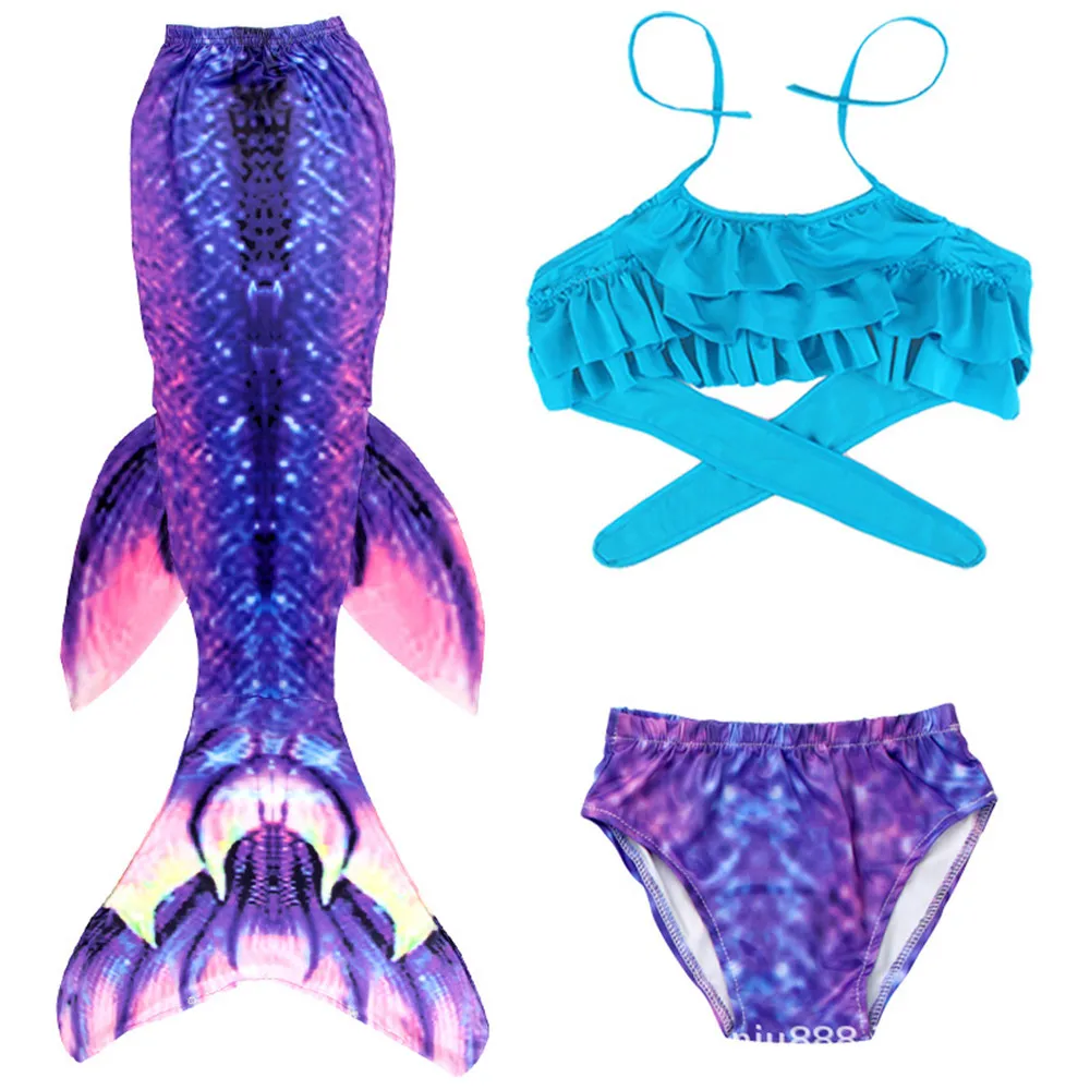 Купальный костюм для девочек с рисунком рыбы 3D хвост русалки купальник и бикини