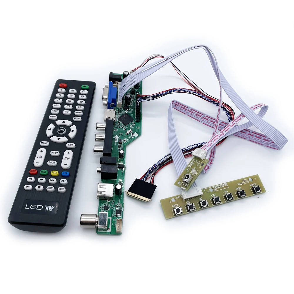 Универсальная плата драйвера контроллера ЖК-телевизора V53 VGA USB материнская для