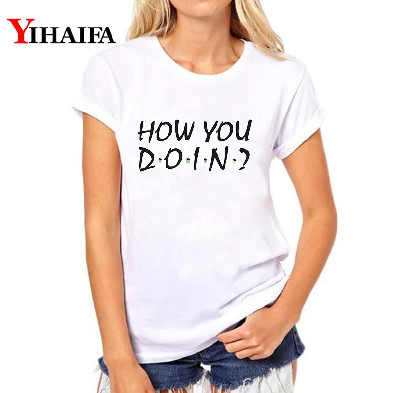 YIHAIFA женская футболка с коротким рукавом как вы Doin печатная графическая Футболка