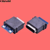 cltgxdd 1pcs usb 3 1 waterproof type c connector 16pin 5a female socket double 5 1k resistor support charging and discharging