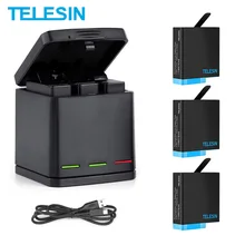 TELESIN 2Pack Battery For GoPro 8 Black 1220mAh 3 Ways LED Light Battery Charger Storage Box For GoPro Hero 5 6 7 8 Black