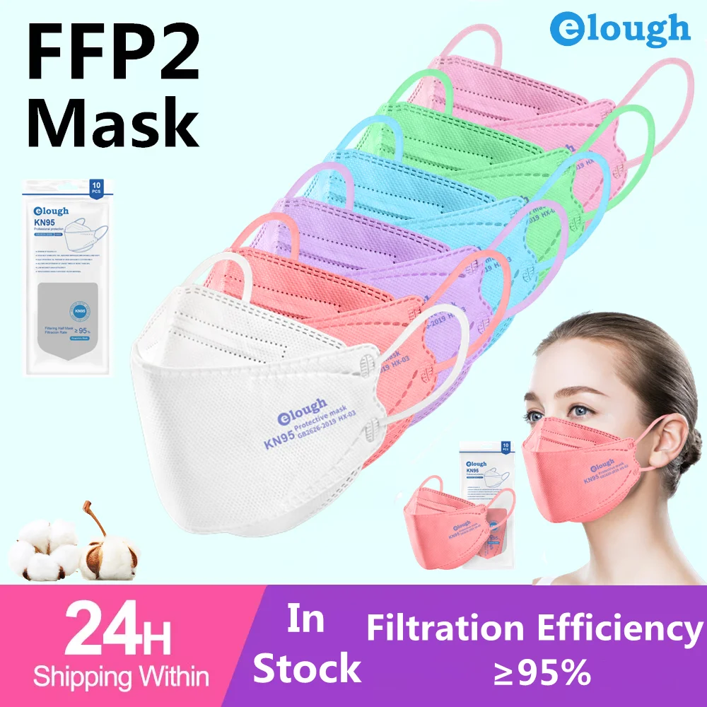 

FFP2 KN95 маска для лица 95% PM2.5 FFP2 CE 4 слоя фильтра дышащая здоровая неодноразовая маска для рта KN95 маски