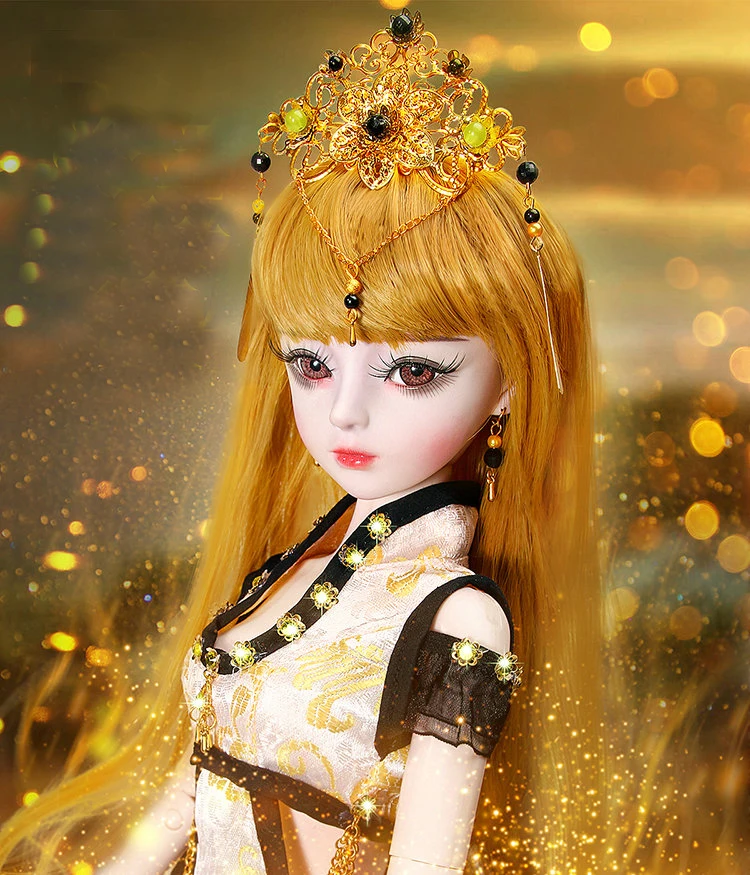 23 дюйма золотистые куклы принцессы большой 60 см блонд игрушка кукла Bjd 1/3 кукла полный набор с макияж соединенная девочка кукла детские игрушки