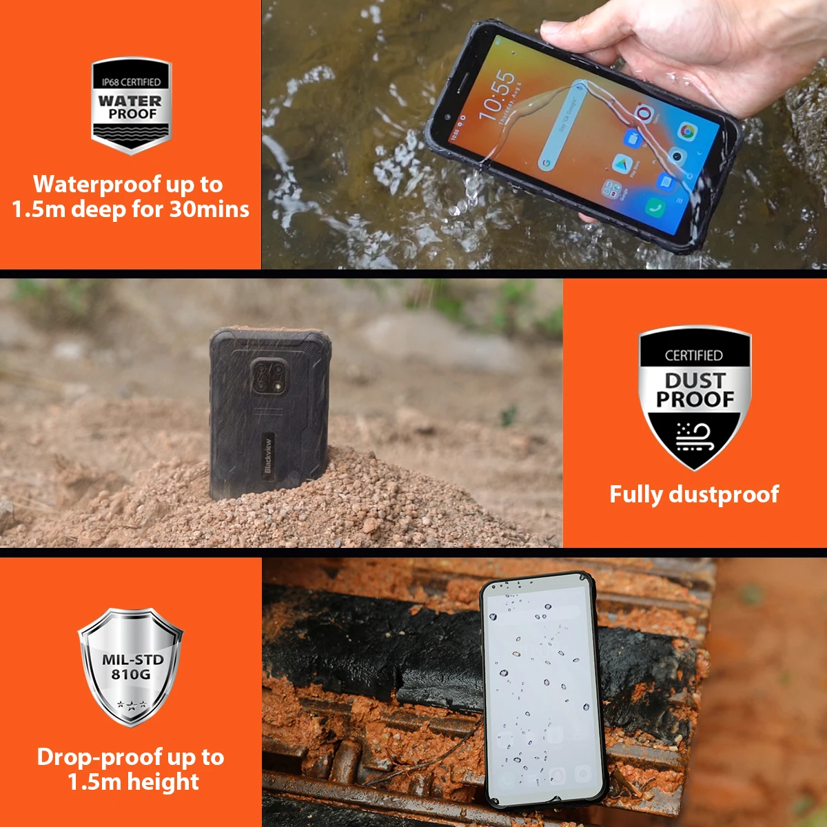 blackview bv4900s rugged smartphone ip68 waterproof cellphones 2gb 32gb android 11 octa core mobile phone 5580mah 5 7 inch phone free global shipping