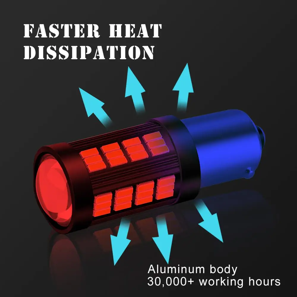 2 шт. автомобисветодиодный светодиодные лампы 1156 BA15S P21W 1157 BAY15D P21/5W R5W 66SMD 4014 Chips 360 °