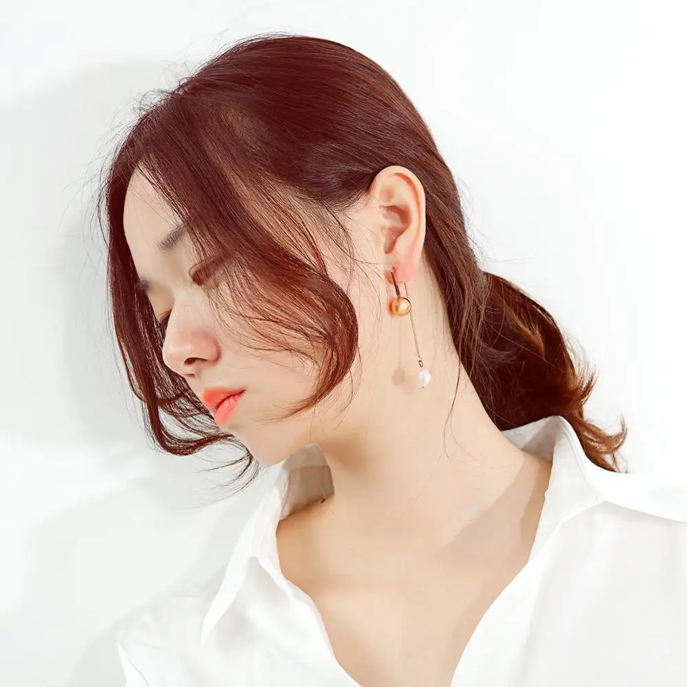 Серьги Hemiston с жемчугом и шариками женские серьги покрытием из розового золота