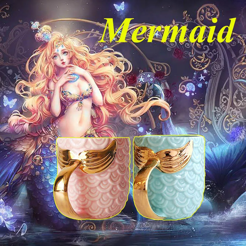 400ml Coffee Mug Creative Little Mermaid Ceramic Big Tea Milk Cups Personal OfficeJuice Cup Best Christmas Mugs For Friends | Дом и сад