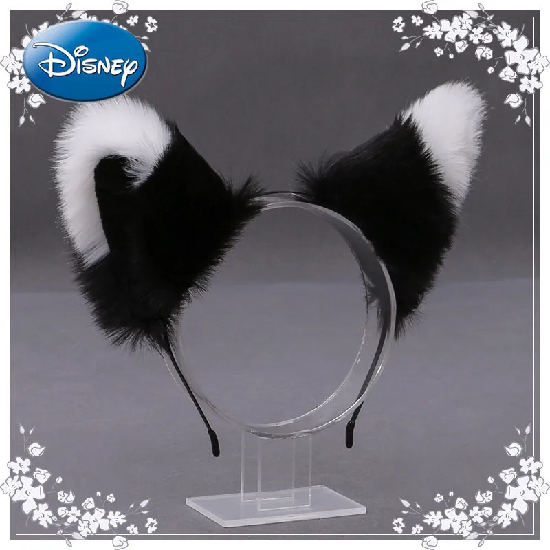 

Disney Original Marie Cat Cosplay Anime Character Headwear Plush Stitching Color Cat Ear Headband Anime Fox Earrings TS0049