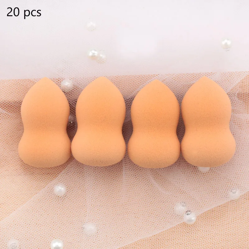 light orange 20pcs Мини-спонж для макияжа в форме капли воды, мягкая основа для макияжа, спонж для консилера, безупречный смешанный косметический спонж для макияжа - Цвет: light orange 20pcs
