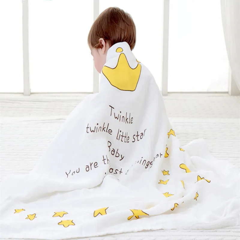 

Multi-functional Muslin Cotton Etamine Newborn Bath Towel Baby Quilt Blanket Soft Baby Bedding Blanket Double Gauze Swaddle Wrap