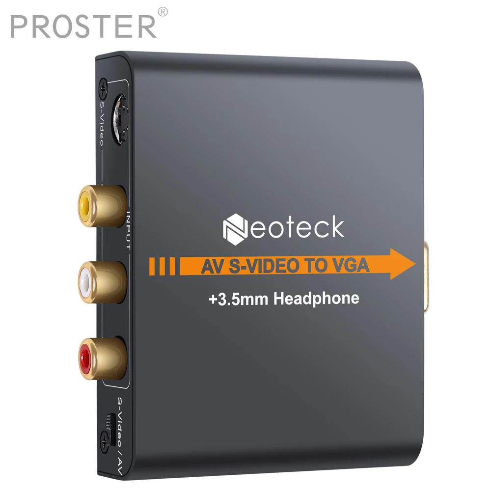 Переходник PROZOR для AV S Video в VGA 3 5 мм композитный аудиоконвертер 3RCA CVBS Jack адаптер