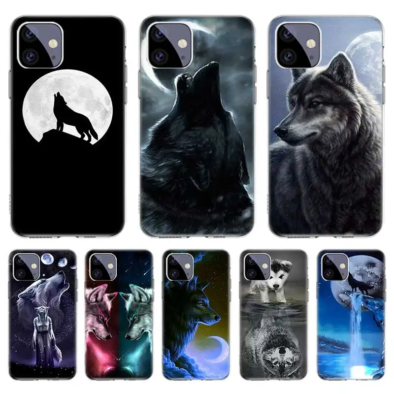 

wolf art Soft TPU Bumper Case For Iphone 11 Pro 12 Pro Max 13 7 8 Plus XR XS Max X 12 Mini 6 6S SE 2020 SE2 Cover Shockproof