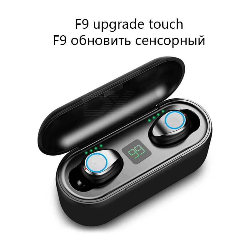 F9 upgrade Сенсорные Bluetooth 5,0 беспроводные наушники Blutooth с шумоподавлением, наушники с громкой связью F9, спортивные TWS наушники - Цвет: F9 upgrade
