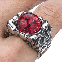 vintage python ring mens personality red stone eye snake ring motorcycle party punk style biker ring for men women jewelry