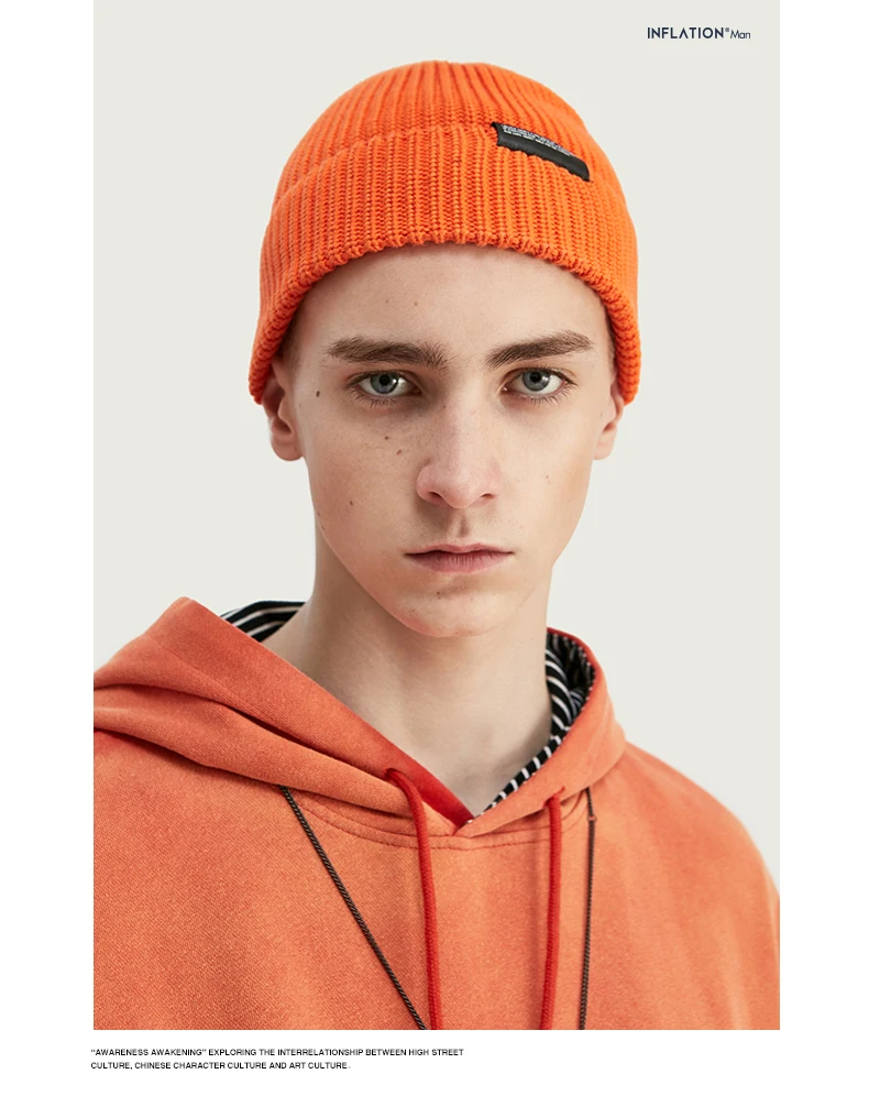 INFLATION мужские толстовки Dip Dye FW уличная оранжевая Мужская толстовка большого размера в стиле хип-хоп, хлопок, мужские зимние толстовки 9650W