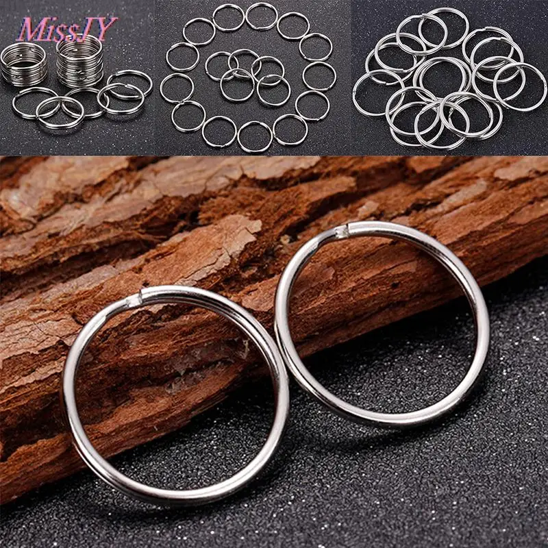 

50PCS 25mm DIY Stainless Steel Keychain Split Key Ring Loop Hoop Key Chain