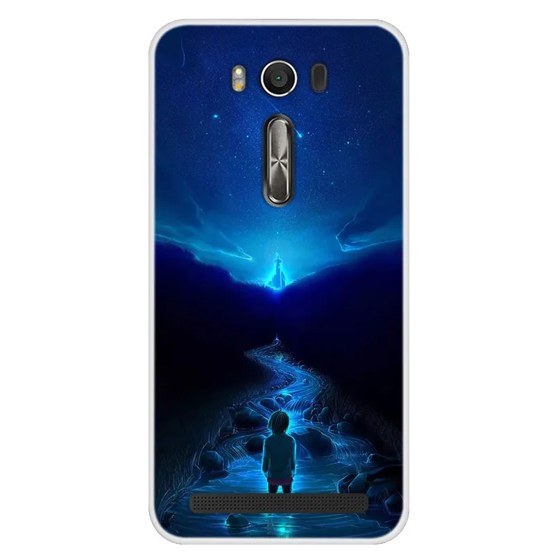 Чехол для Asus Zenfone 2 Laser ZE550KL силиконовый мягкий чехол из ТПУ с принтом звезд и