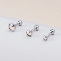 3pcs 345mm top cz gem conch piercing stud earrings for women surgical steel statement cartilage helix earring fashion jewelry