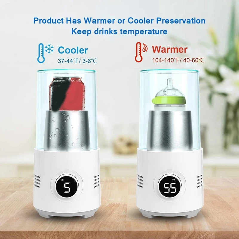 

Quick Cooling Cup, ligent Quick Hot and Cold Cup, Digital Display Constant Temperature Hot and Cold Coaster US PLUG