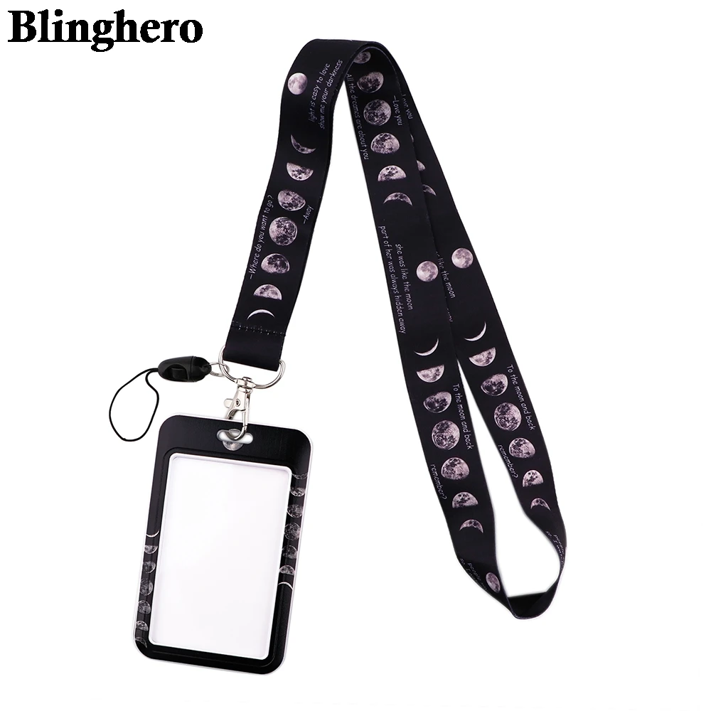 CB519 Moon креативные черные шнурки значки ID Lanyards сотовый телефон Веревка для ключей