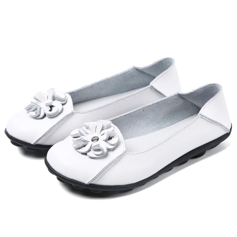 

Split Leather Flower Women Causal Shoes Lightweight Comfort House Commute Shoes Solid Color Non-Slip Slip-On Shoes Fast Shipping