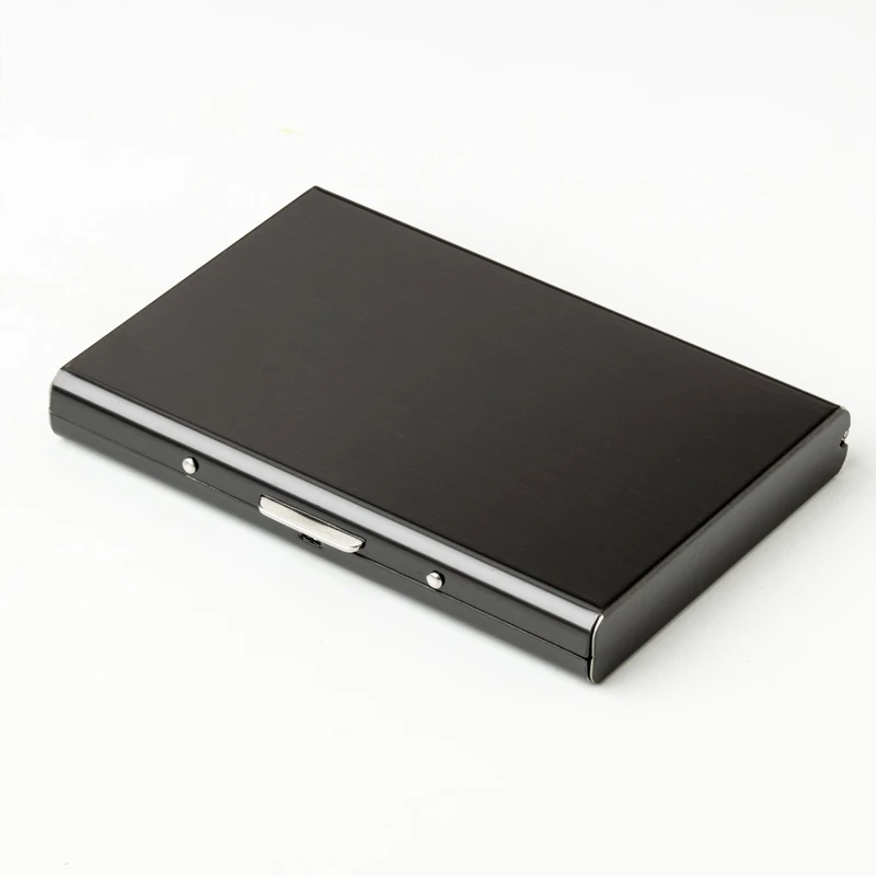 1pcs Stainless Steel Credit Card Box Case Holder Slim Anti Protect Travel ID Cardholder Women Rfid Wallet Metal Porte Carte |