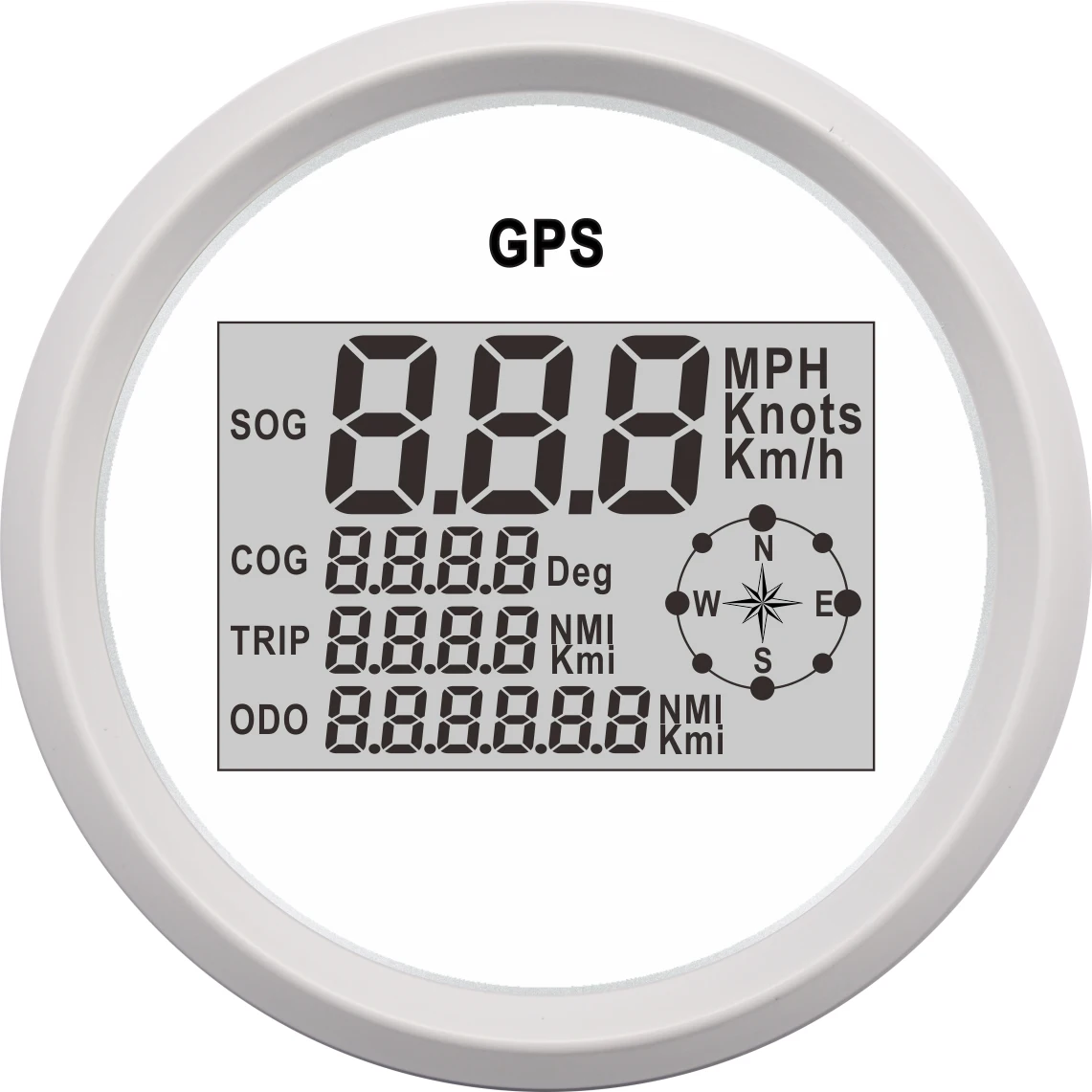GPS 85 мм gps одометр 0-999 узлов км/ч mph 12 V/24 V lcd цифровой спидометр автомобиля с подсветкой морской яхты Мотоцикл лодка автомобиль - Цвет: GPS