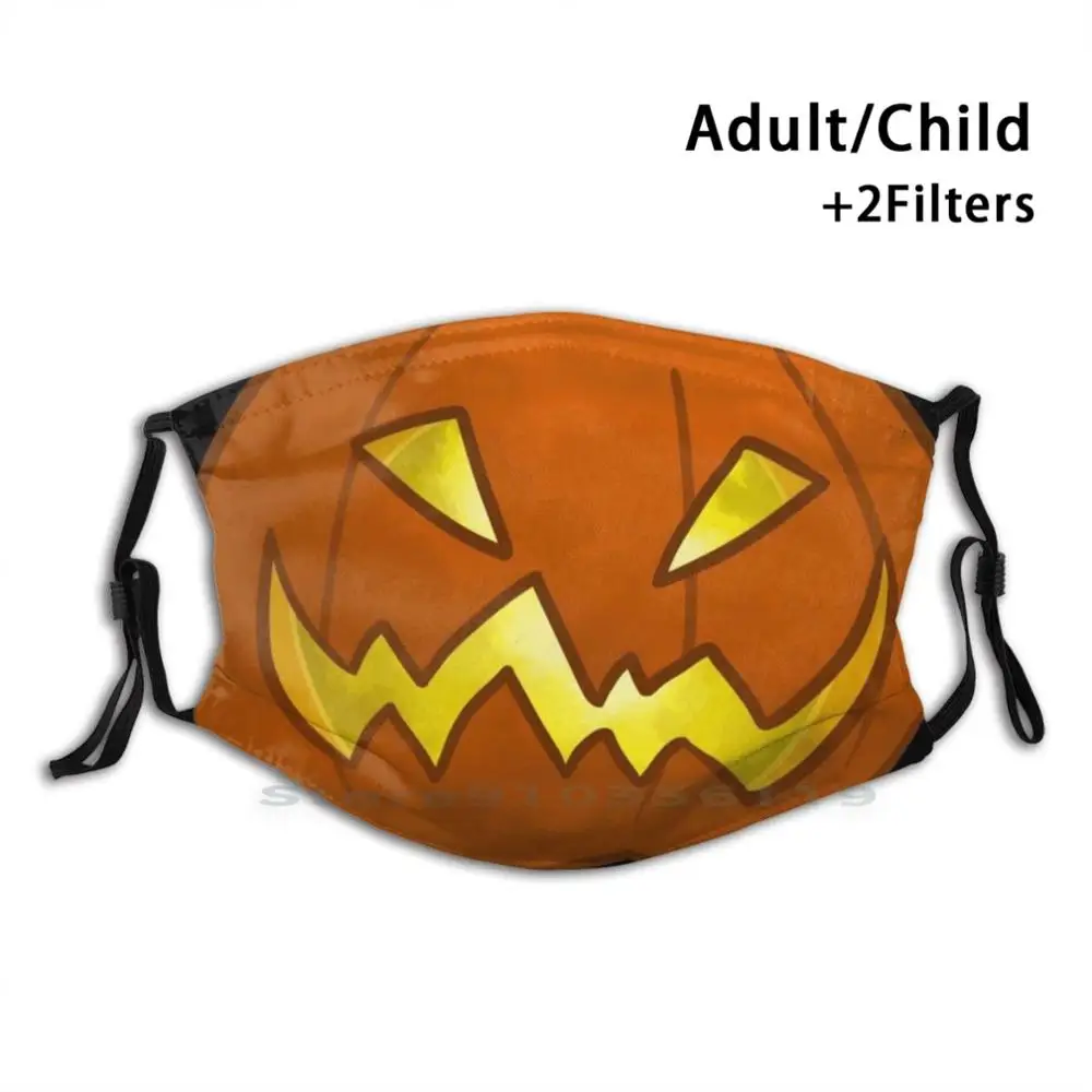 

Ghoulish Grin Mouth для взрослых детей моющаяся забавная маска для лица с фильтром тыквы Хэллоуин жуткий Джек О фонарь