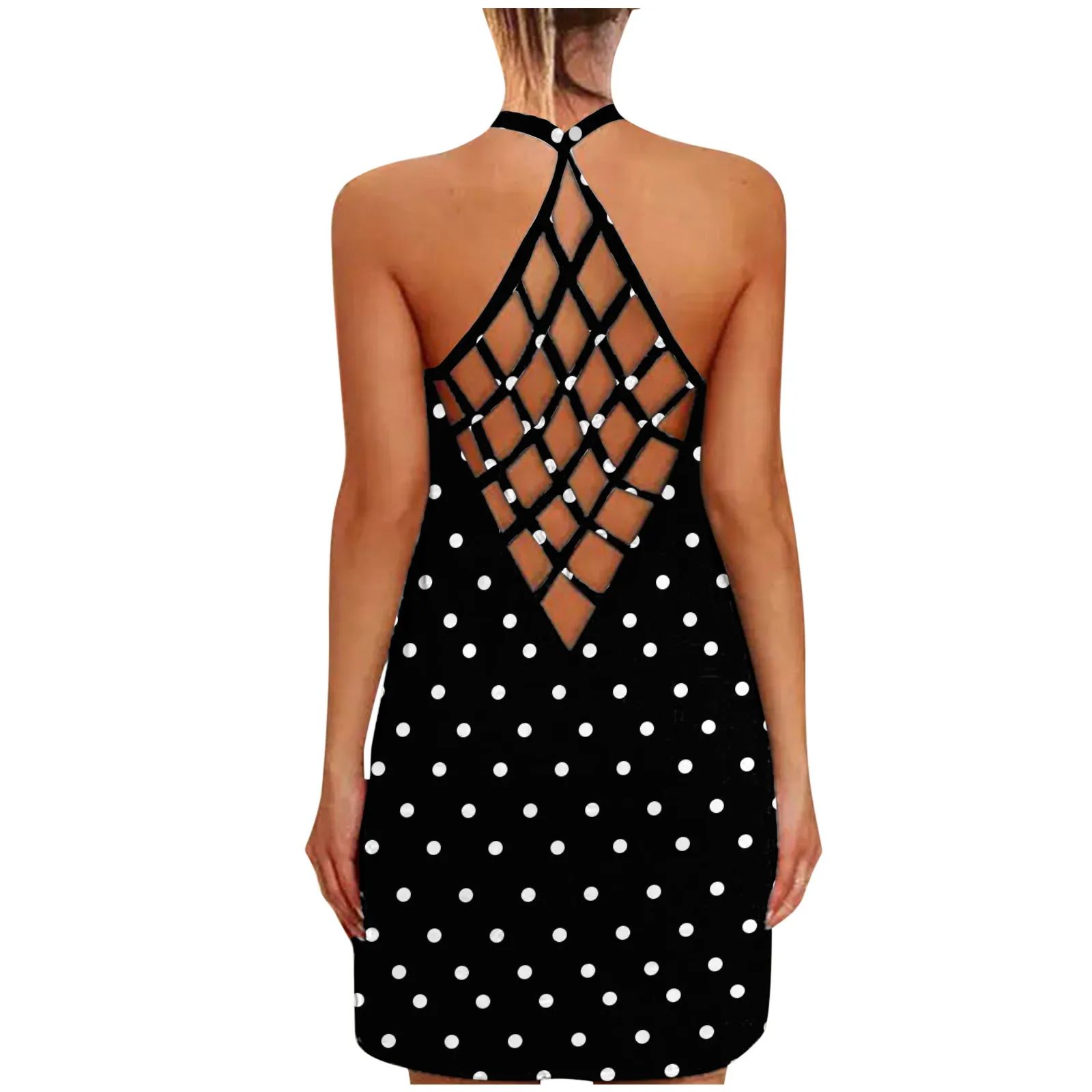 

Dress For Women 2021 Summer Sunflower Print O-neck Sleeveless Sexy Blouse Vest Fashion Tank Dress Sexy Backless Dress