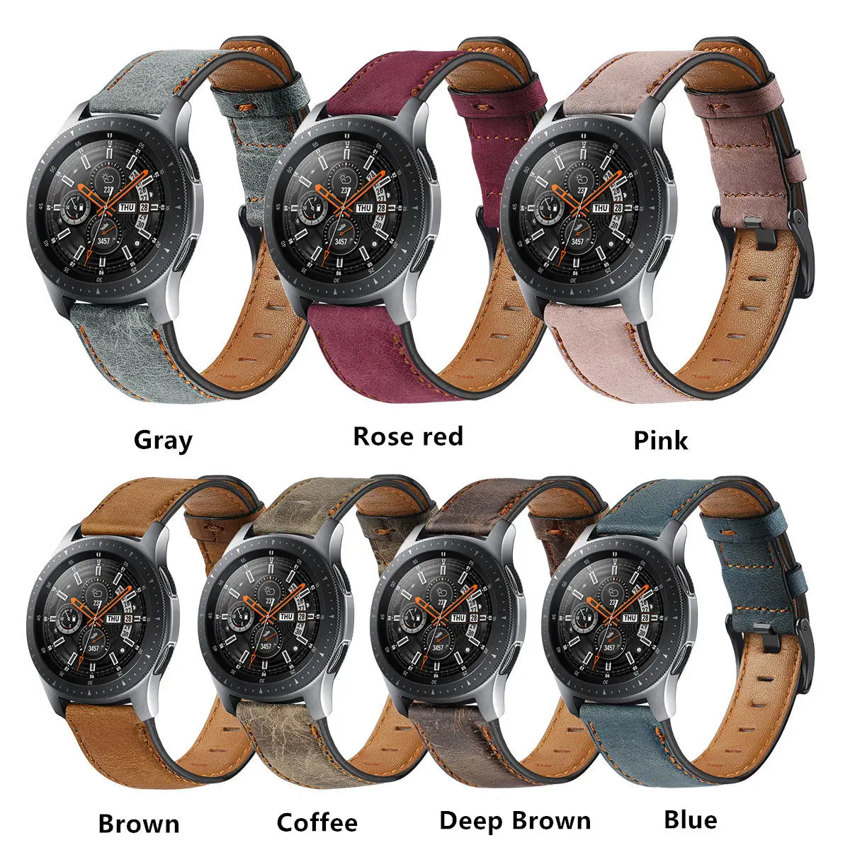 Ремешок кожаный для Huawei watch gt 2/2e/Pro браслет samsung Galaxy 3 45/46 мм Gear S3 frontier 22 | Наручные