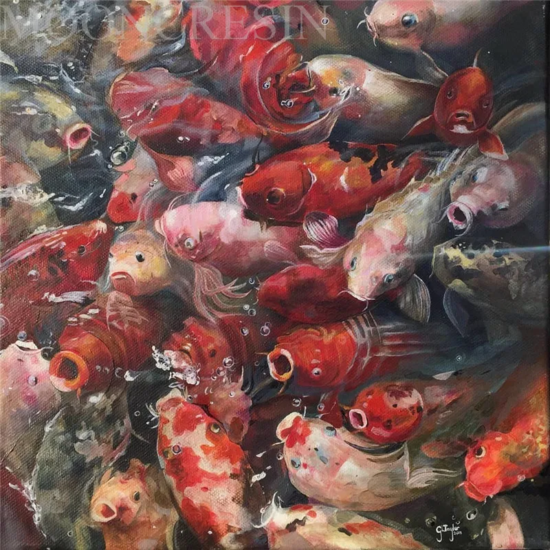 

5D Diy Diamond Painting Cross Stitch Goldfish Spitting Bubbles 3D Diamond Embroidery Full Round Mosaic Decoration Resin Stickers