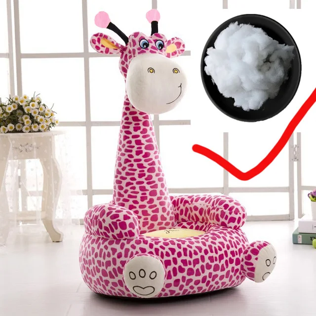 D-Big-With Cotton Мультфильм Детское сиденье диван удобный PP хлопок животных Жираф маленький большой размер детское портативное кресло подарки для детей - Цвет: D-Big-With Cotton