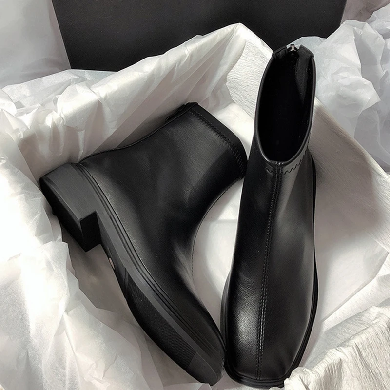 Soft Leather Flat Women's Martin Boots, Women's Plus Velvet Platform Ankle Boots, Winter Warm Cotton Shoes Plus Velvet Leisure