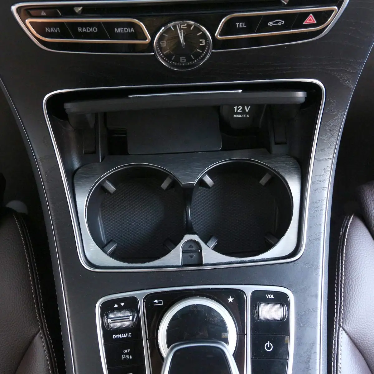 

Aluminum Alloy Cup Holder Cover Frame Trim for Mercedes-Benz GLC X253 C E Class W205 W213 C180 GLC260 E200 E300