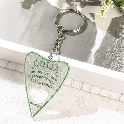 1 шт. цепочка для ключей для сумки Ouija Planchette амулеты градиентная смола доска брелок для женщин - Цвет: silver
