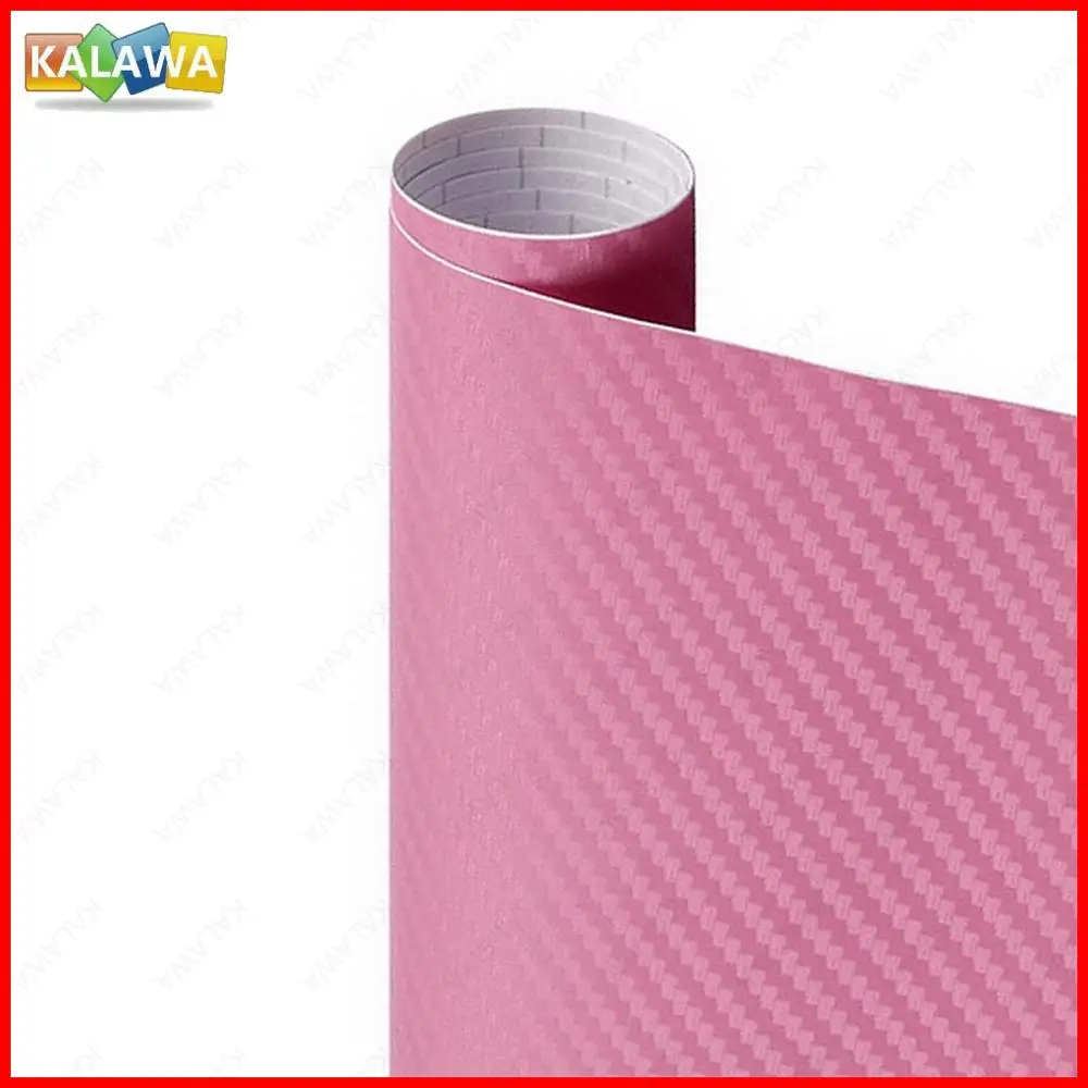 

3D Carbon Fiber Vinyl Pink Multiple Size Car Wrap Sheet Roll Film Sticker Motorcycle Automobile Styling Black Decals Paper Stick