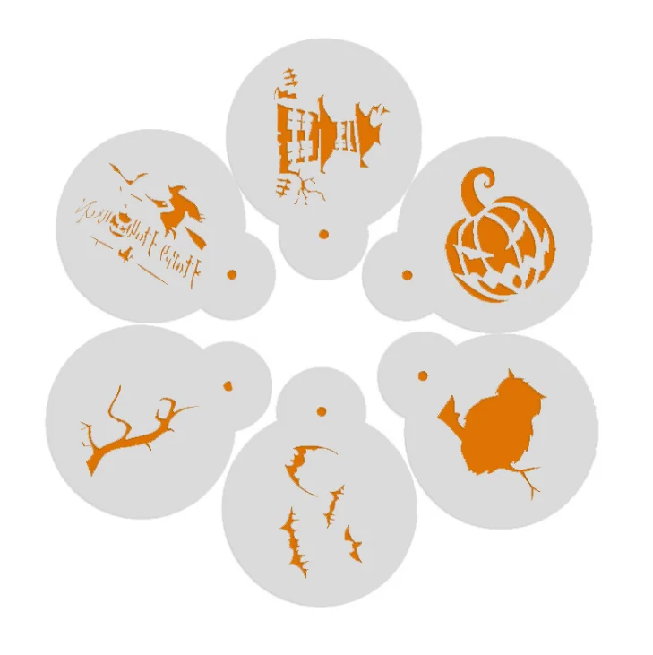 6 шт. трафареты с кофейным узором для украшения сделай сам|Трафареты| |