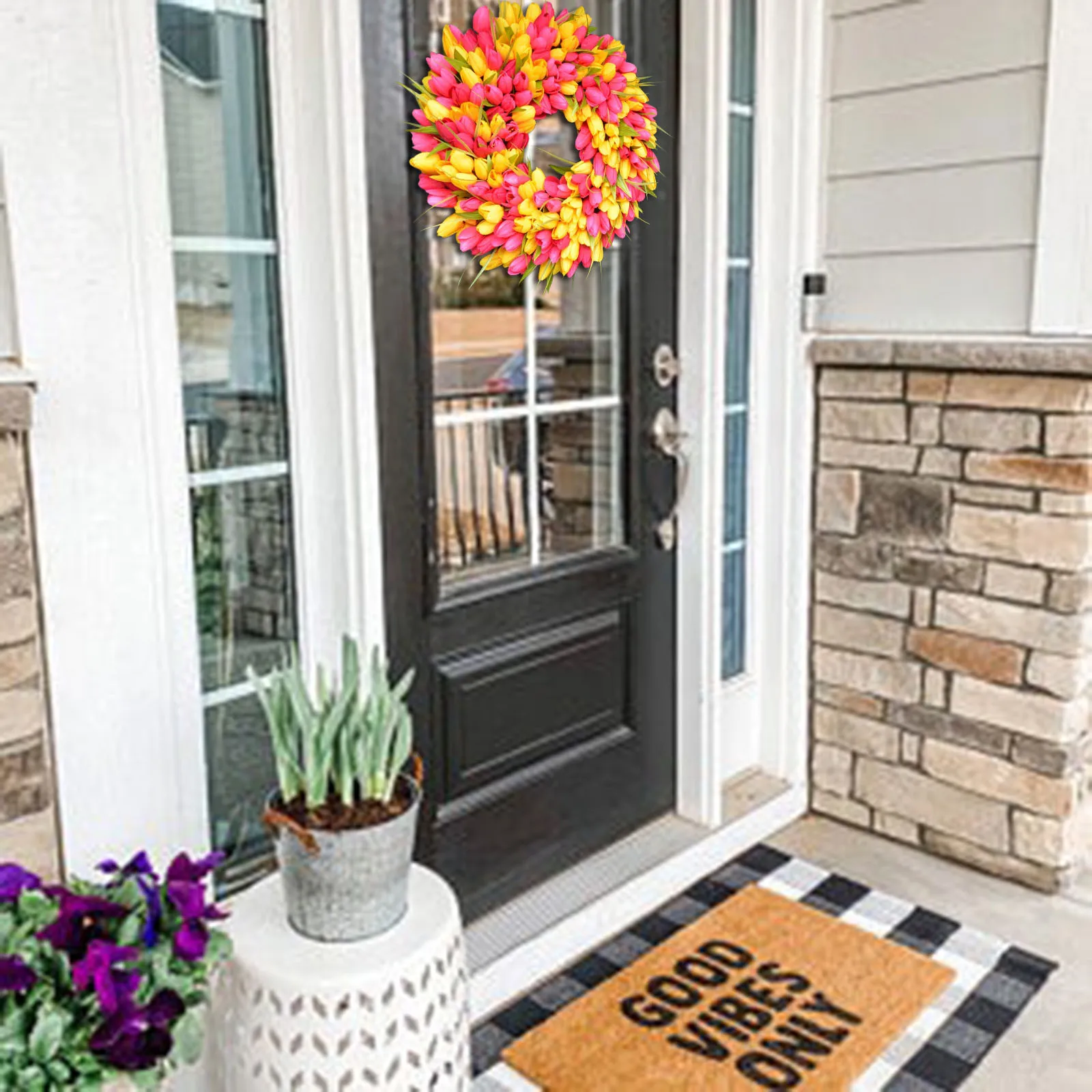 

Spring Uropean-style Simulation Garland Rattan Flower Ornament Simulation Wreath Home Decor