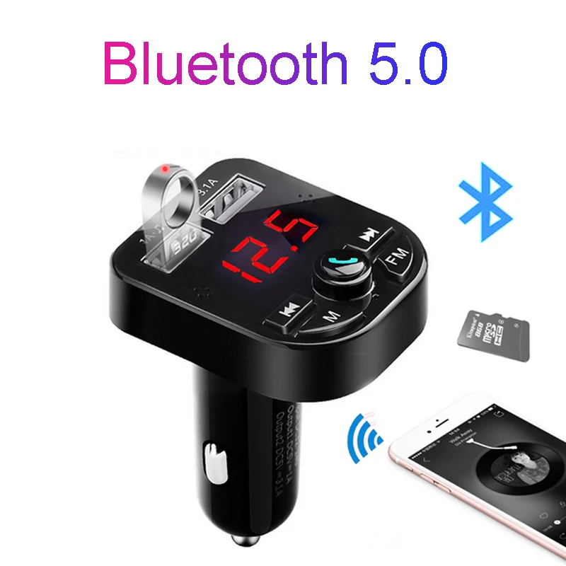 Cherie USB Автомобильное зарядное устройство 3.1A Bluetooth fm передатчик для iPhone X Xiaomi samsung