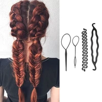34pcs double hook clip hair braider braid holder accessory donut maker headband hair pin ponytail diy hair styling accessories