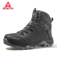 humtto waterproof ankle boots for men leather mens winter boots luxury brand designer hiking tactical shoes work safety sneakers