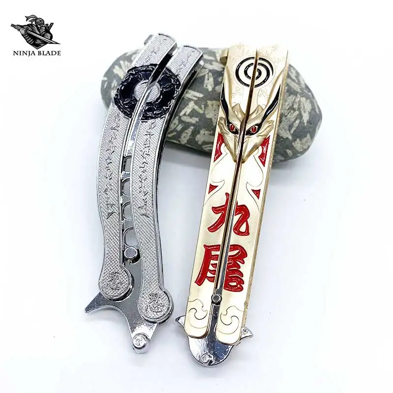 Лидер продаж аниме Kurama Balisong нож-бабочка с 9 лисьими хвостами Sikifuujin Namikaze Minato