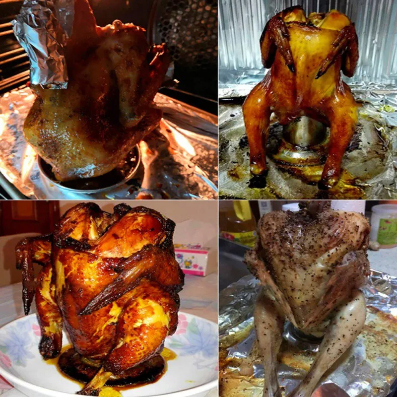 Стальная подставка для пива курицы индейки духовки гриля барбекю | Дом и сад